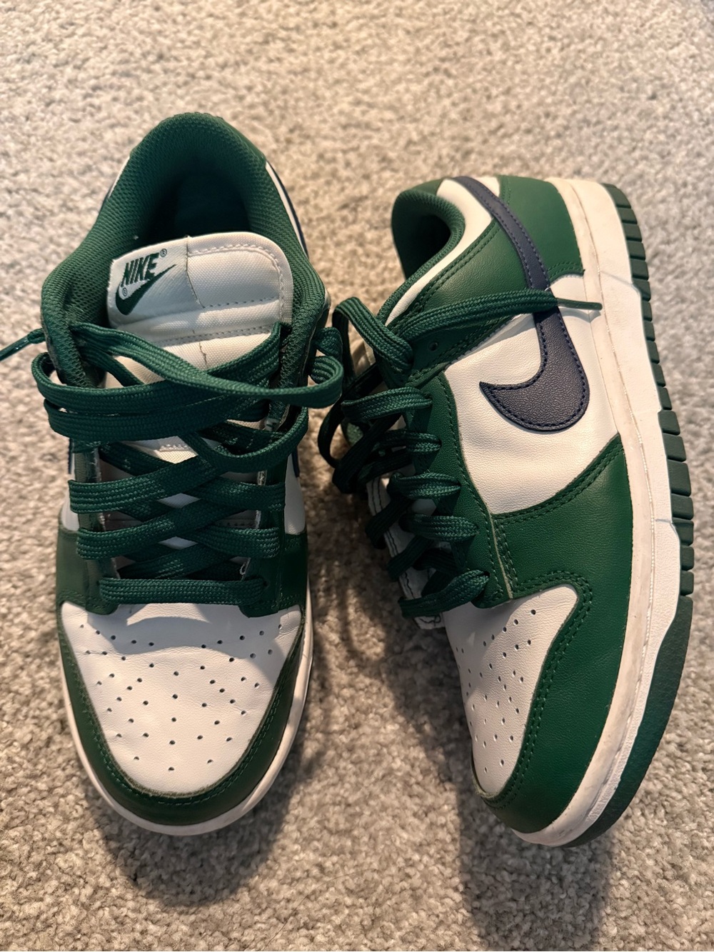 Nike Green and White Sneakers